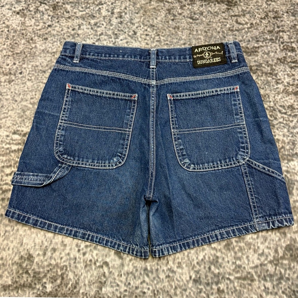 Arizona Jeans Dungaree Carpenter Shorts Denim Size 9 (32") Blue Utility Boho Y2K